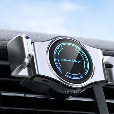 スマホホルダー　車 急速充電対応 自動開閉エアコン取付スマホホルダー