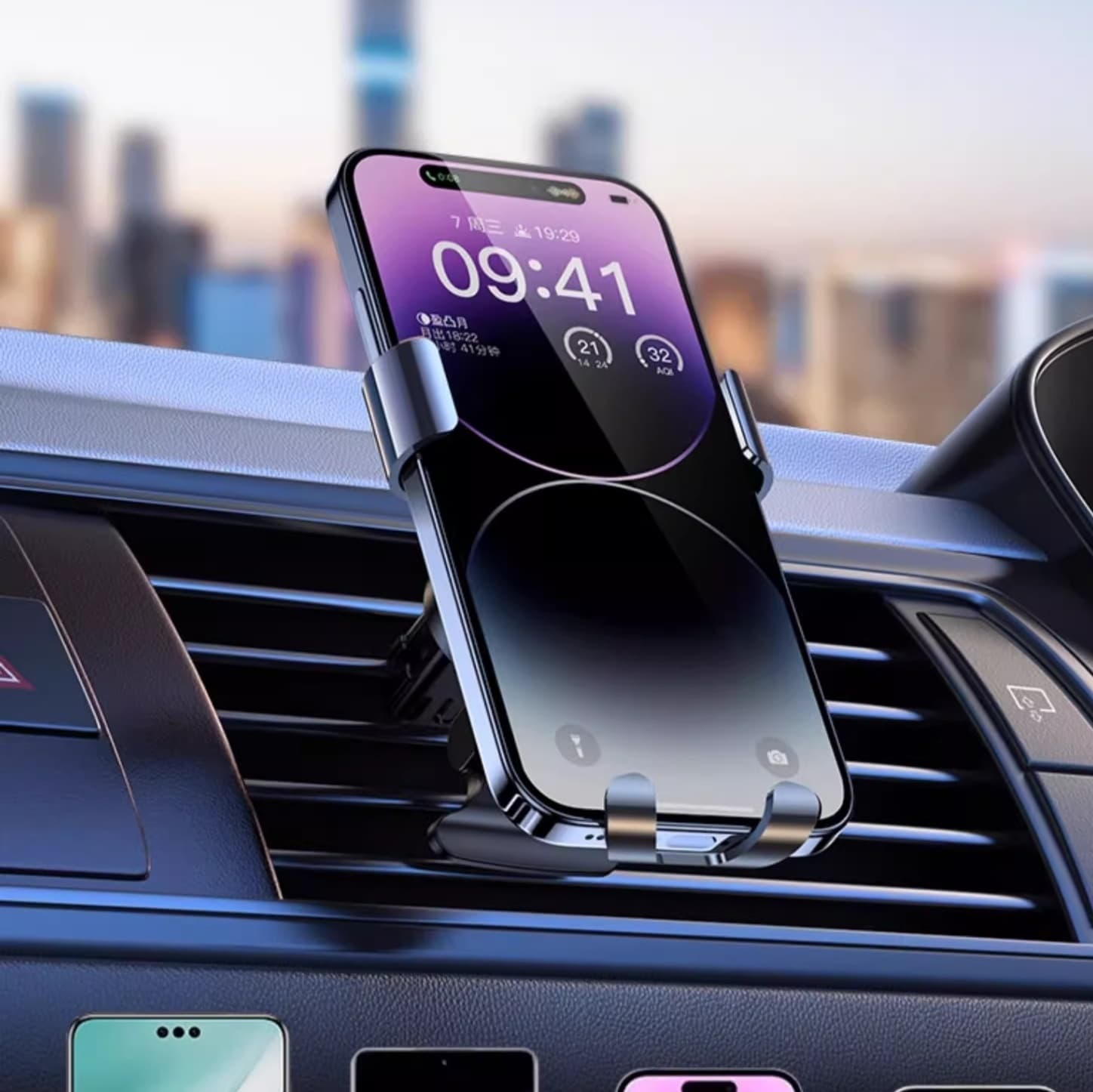 スマホホルダー　車 高品質オートグリップ取付式スマートフォン車載ホルダー