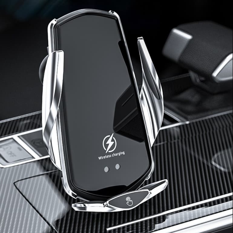 スマホホルダー　車 高級感漂う自動充電エアコン取付スマホホルダー
