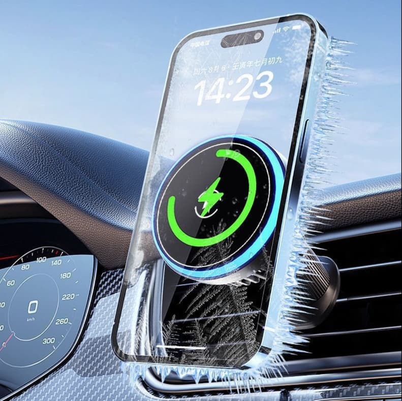 スマホホルダー　車 高級感漂う光輪式スマートフォン車載ホルダー