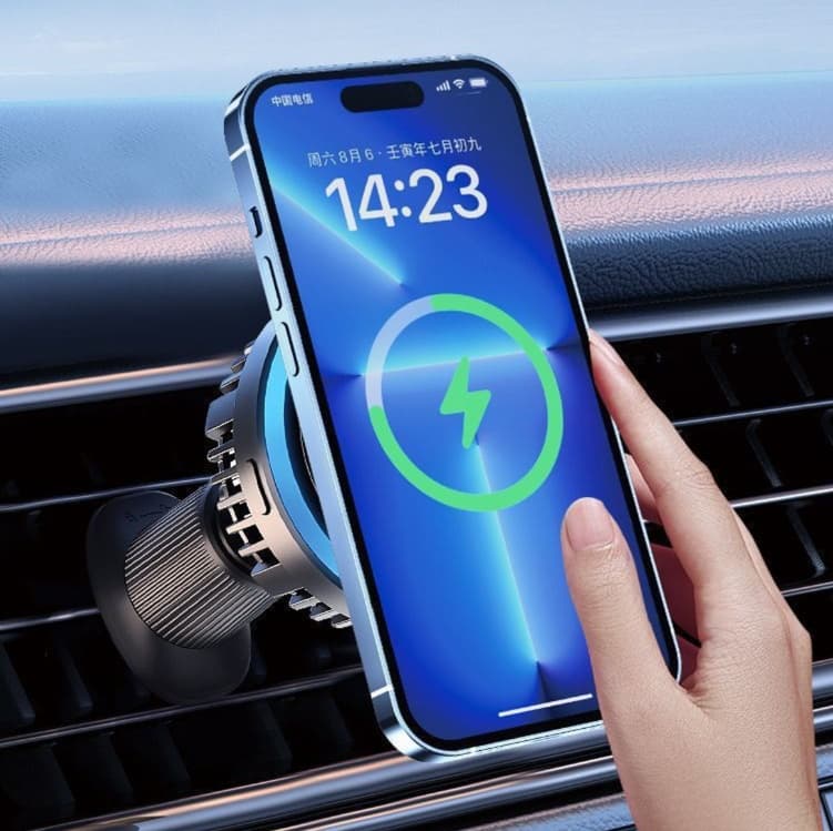 スマホホルダー　車 高級感漂う光輪式スマートフォン車載ホルダー