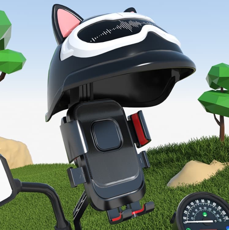 スマホホルダー　車 自転車用スマートホン固定ホルダー「ねこキャップ」