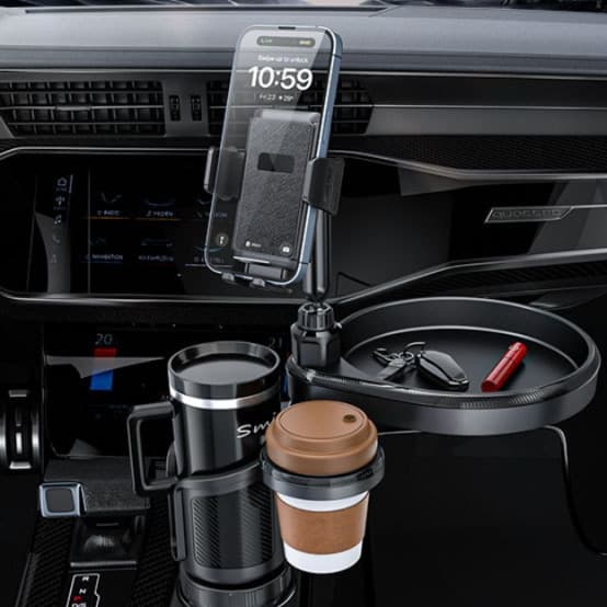 スマホホルダー　車 多機能式車載スマートフォン＆ドリンクステーション