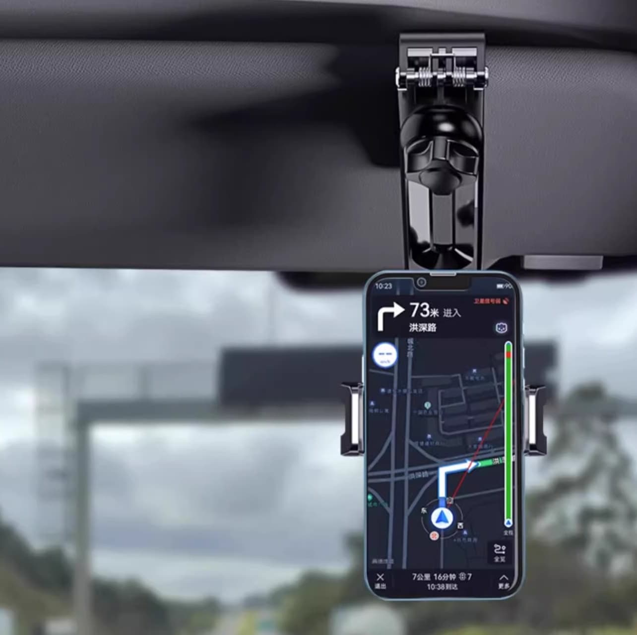 スマホホルダー　車 多関節型サンバイザー取付けスマホホルダー