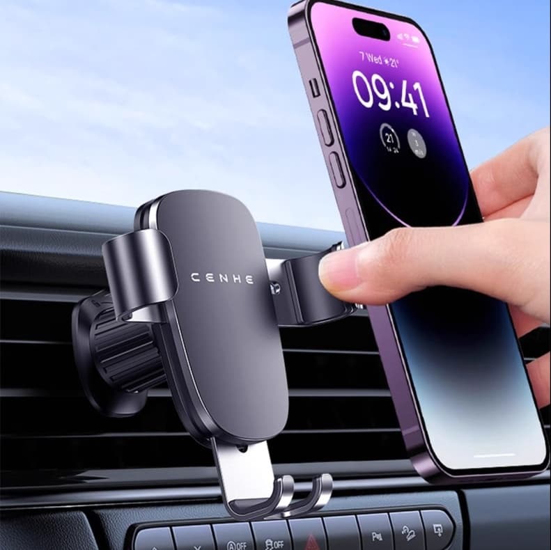 スマホホルダー　車 高級感漂う重力式スマホホルダー