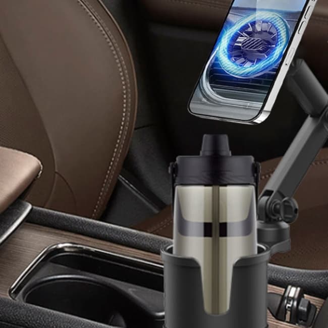 スマホホルダー　車 磁石で簡単装着 伸縮式カップホルダーマウント