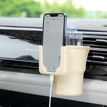 スマホホルダー　車 マルチポケット付き多機能ドリンクホルダー