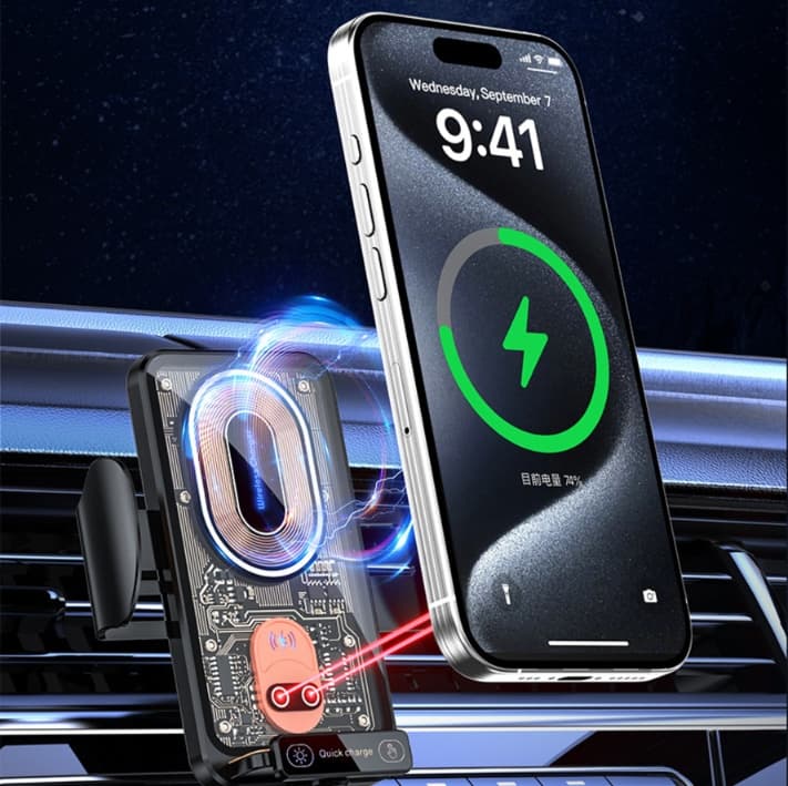 スマホホルダー　車 ゼロ磁力ワイヤレス急速充電エアコンホルダー