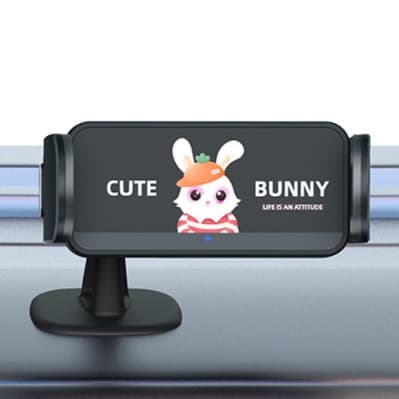スマホホルダー　車 自動開閉かわいいうさぎ携帯ホルダー