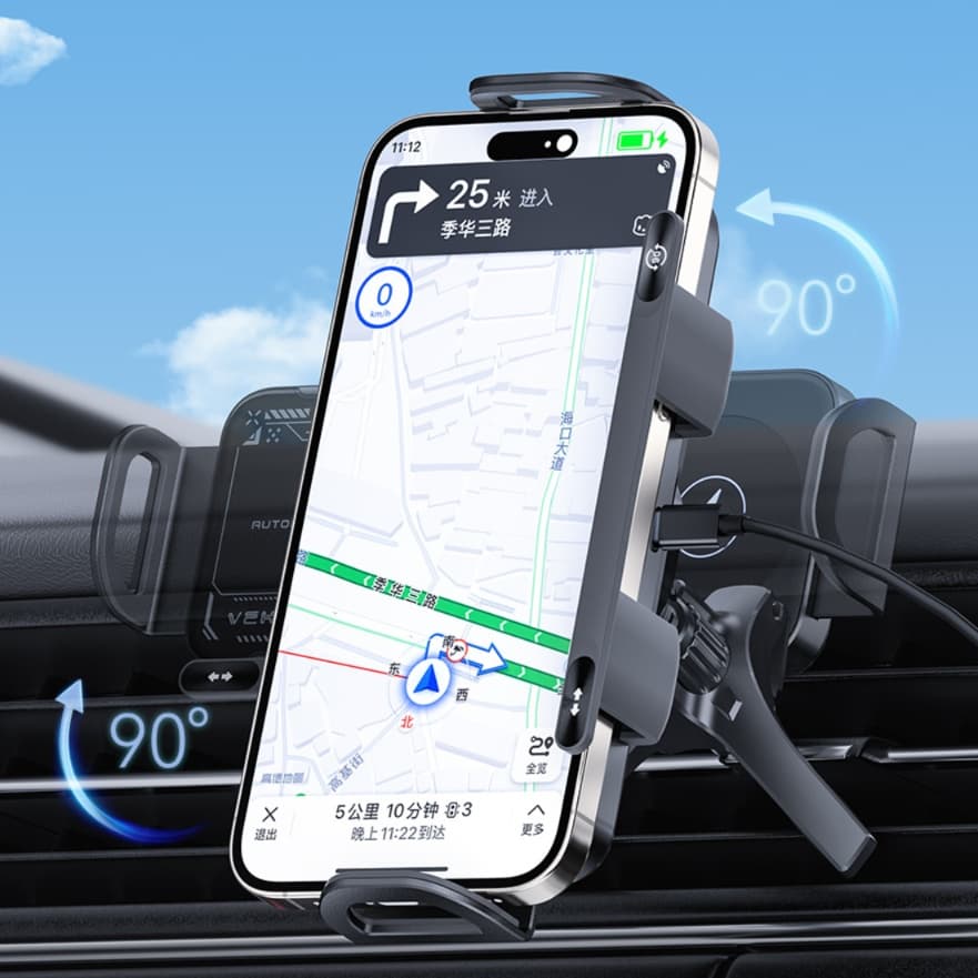 スマホホルダー　車 折り畳み式マルチ無線充電エアコン取付ホルダー