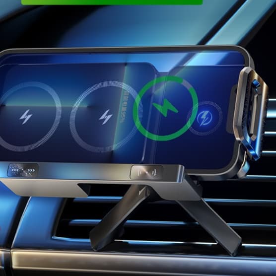 スマホホルダー　車 急速充電対応 折りたたみ式車載スマホホルダー