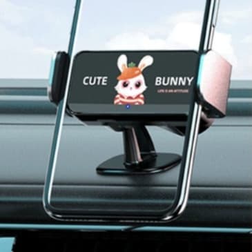 スマホホルダー　車 うさぎ模様のドライブサポーター