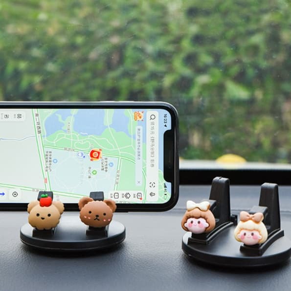 スマホホルダー　車 かわいい動物フィギュアスマートフォンスタンド