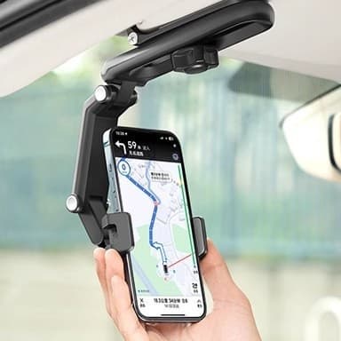 スマホホルダー　車 サンバイザー取付型 伸縮自在スマホホルダー
