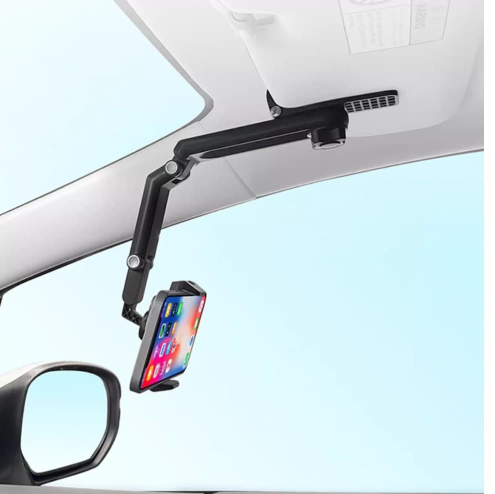 スマホホルダー　車 伸縮自在サンバイザー取付けスマートホルダー