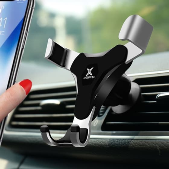 スマホホルダー　車 重力固定式エアコン取付スマートホルダー