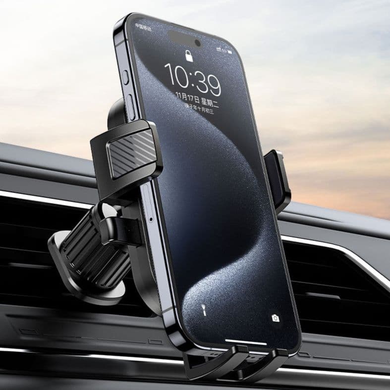 車 スマホホルダー 自動ロック式エアコン取り付け携帯端末固定器