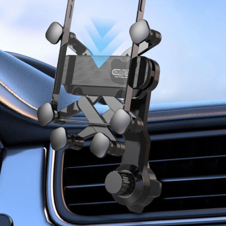 車 スマホホルダー 6点サポート自動調整式車載携帯電話固定具