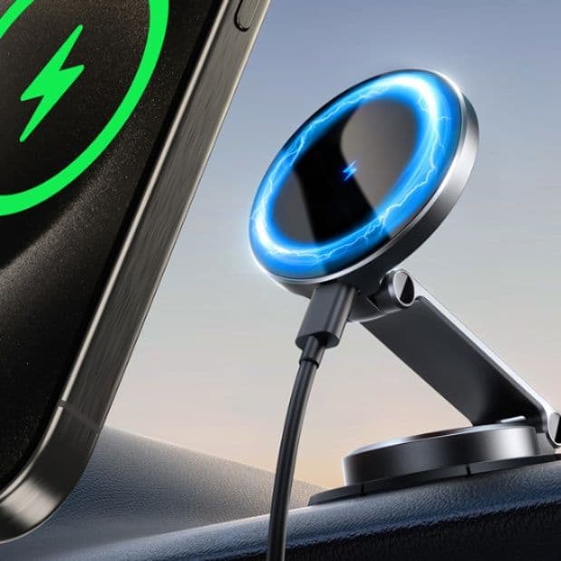車 スマホホルダー 無線充電対応磁気式車載スタンド