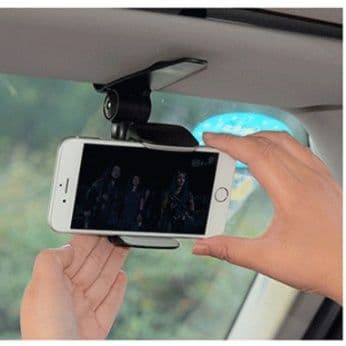 車 スマホホルダー サンバイザー挟み込み式携帯電話固定具