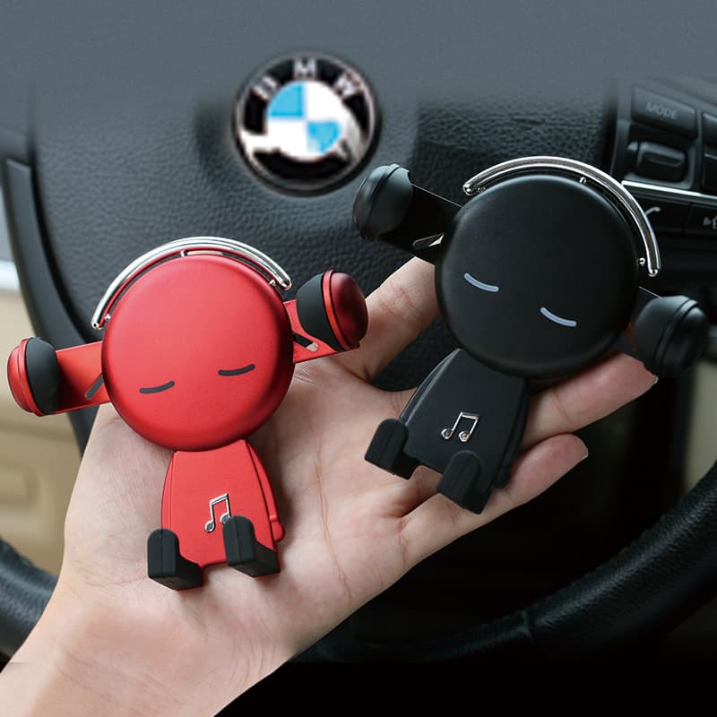 車 スマホホルダー かわいい人形型車載携帯電話立てエアコン吹出口専用