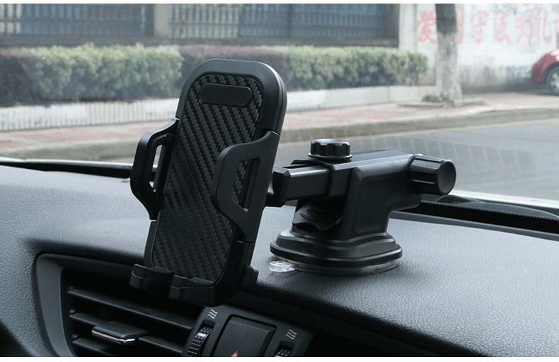 スマホホルダー　車 高級感漂う炭素繊維調スマートフォン取付スタンド