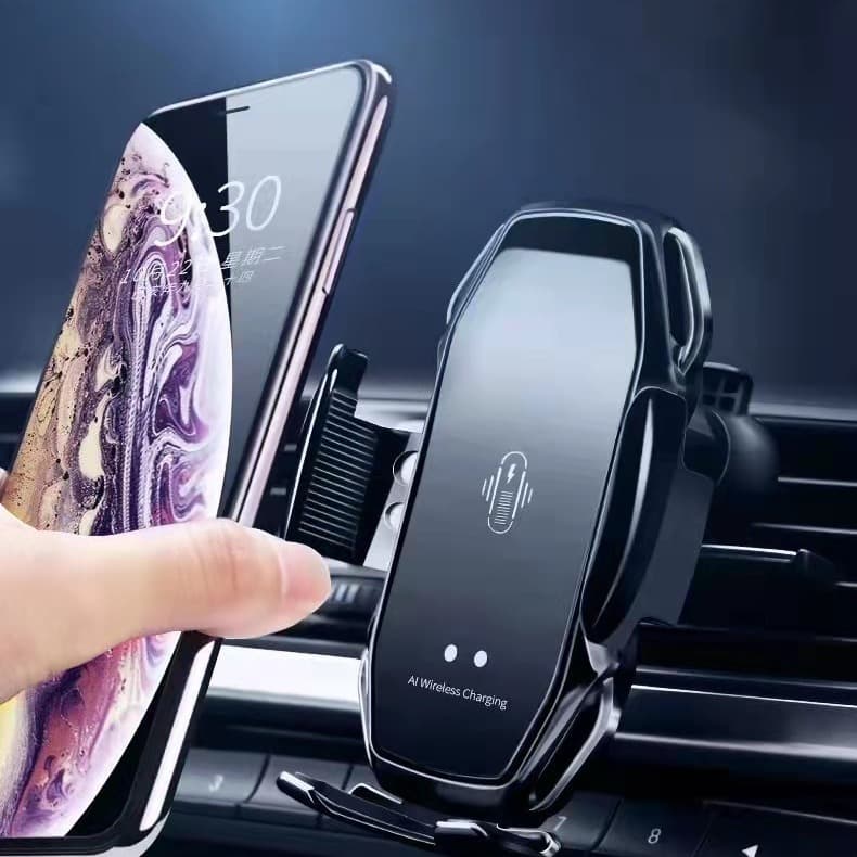 スマホホルダー　車 スマート自動開閉ワイヤレス充電ホルダー