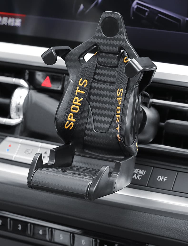 スマホホルダー　車 高級感漂う自動ロック式スポーツシートタイプスマホホルダー