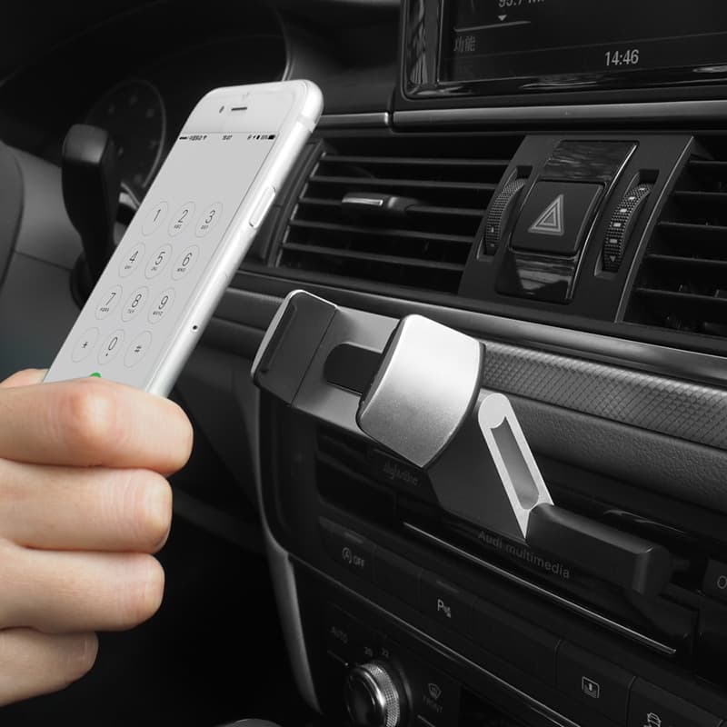 スマホホルダー　車 片手で簡単エアコンスマートフォン取付器