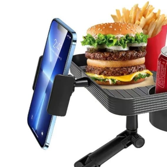 スマホホルダー 車 多機能カップホルダー食事トレイ付携帯電話台