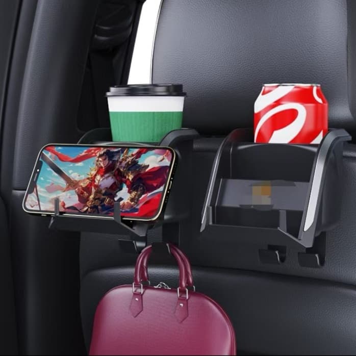 スマホホルダー 車 多機能スマート収納ヘッドレストハンガー
