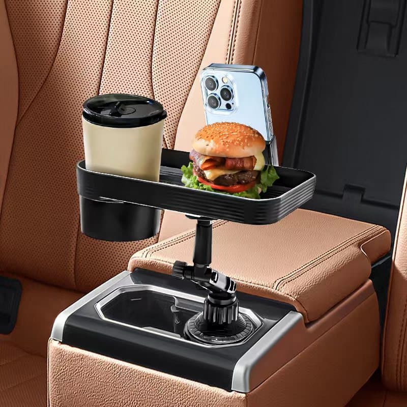 スマホホルダー 車 多機能カップホルダー食事トレイ付携帯電話台